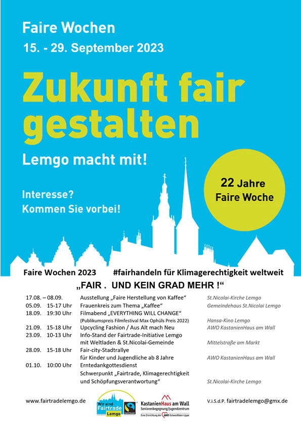 Programm zu den Fairen Wochen in der Hansestadt.