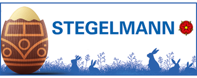 Autohaus Stegelmann Logo und Bild von Osterei mit Auto-Prägung