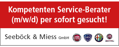 Seeböck & Miess GmbH mit Logos von Automarken "Kompetenten Service-Berater (m/w/d) per sofort gesucht!"