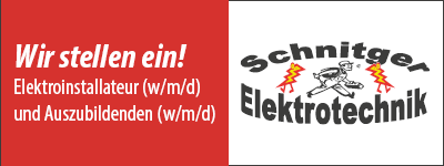 Schnitger Elektrotechnik aus Lemgo "Wir stellen ein! Elektroinstallateur (w/m/d) und Auszubildenden (w/m/d)"