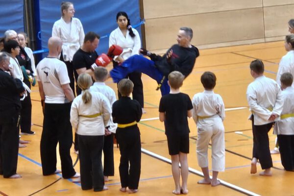Alle Teilnehmer kamen auf ihre Kosten. Star-Referent war Reinhold Aufenberg (8. DAN). Er präsentierte ein Feuerwerk aus Hebeltechniken des Jujutsu. Seinen Gruppen zeigte er immer wieder, dass gerade Details die Techniken besonders wirkungsvoll machen